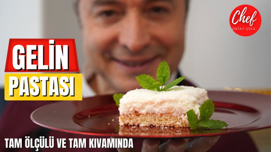 OKTAY USTA'dan Gelin Pastası Tarifi 💐Borcamda Dilim Dilim Kıvamında 15 KİŞİLİK KOLAY PASTA TARİFİ